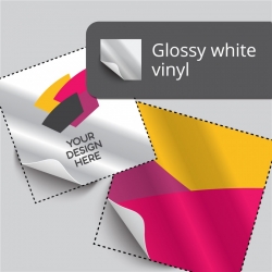 Glossy white vinyl stickers m2