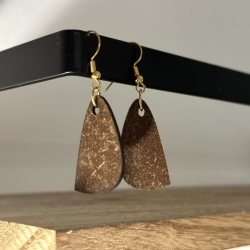 Earrings made from upcycled walnut ...